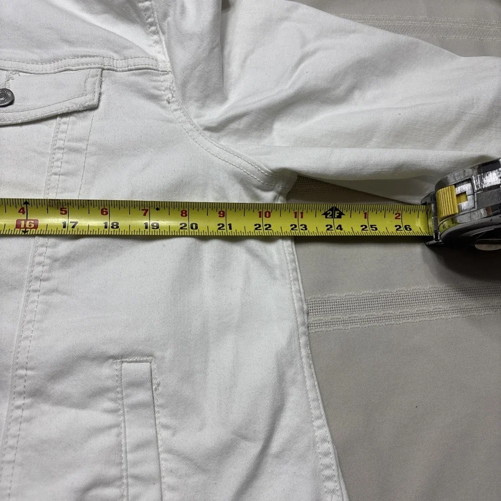 Classic Jean Jacket Solid color‎ WHITE size 1XL Retro y2K 90-now